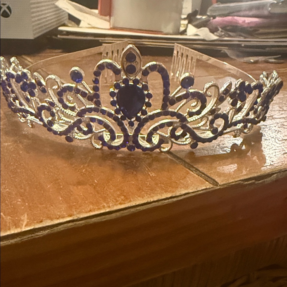 Elegant Silver and blue Tiara